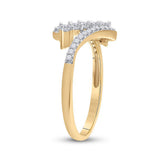 10kt Yellow Gold Womens Round Diamond Bypass Fashion Ring 1/3 Cttw