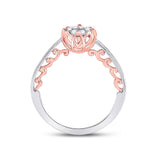 10kt Two-tone Gold Round Diamond Cluster Bridal Wedding Engagement Ring 1/5 Cttw