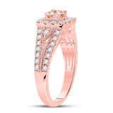 10kt Rose Gold Womens Round Morganite Solitaire Bridal Wedding Engagement Ring 1-1/5 Cttw