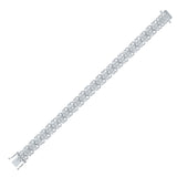 Sterling Silver Womens Round Diamond Heart Bracelet 1 Cttw