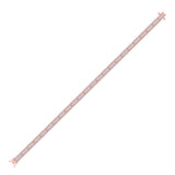 14kt Rose Gold Womens Baguette Diamond Link Bracelet 3-1/2 Cttw
