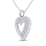 14kt Yellow Gold Womens Round Diamond Heart Pendant 1 Cttw