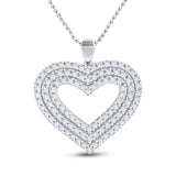14kt Yellow Gold Womens Round Diamond Heart Pendant 1 Cttw