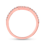 14kt Rose Gold Round Diamond Bridal Wedding Ring Band Set 1 Cttw