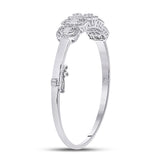 14kt White Gold Womens Baguette Diamond Bangle Bracelet 1-5/8 Cttw