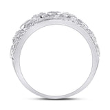14kt White Gold Womens Round Diamond Scroll Cluster Band Ring 5/8 Cttw