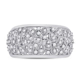 14kt White Gold Womens Round Diamond Scattered Fashion Ring 3/8 Cttw