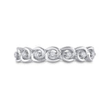14kt White Gold Womens Round Diamond Anniversary Band Ring 1/10 Cttw