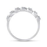 14kt White Gold Womens Round Diamond Anniversary Band Ring 1/10 Cttw