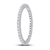 14kt White Gold Womens Round Diamond Eternity Wedding Band 1/2 Cttw