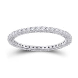 14kt White Gold Womens Round Diamond Eternity Wedding Band 1/2 Cttw
