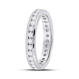 14kt White Gold Womens Round Diamond Eternity Wedding Band 1 Cttw