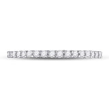 14kt White Gold Womens Round Diamond Eternity Wedding Band 1/2 Cttw