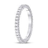 14kt White Gold Womens Round Diamond Eternity Wedding Band 1/2 Cttw