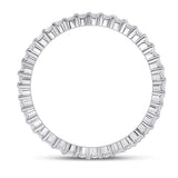 14kt White Gold Womens Round Diamond Eternity Wedding Band 1/2 Cttw