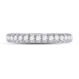 14kt White Gold Womens Round Diamond Eternity Wedding Band 1 Cttw
