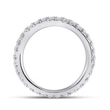14kt White Gold Womens Round Diamond Eternity Wedding Band 1 Cttw