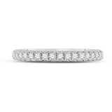 14kt White Gold Womens Round Diamond Eternity Wedding Band 3/4 Cttw