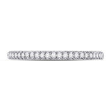 14kt White Gold Womens Round Diamond Eternity Wedding Band 3/8 Cttw