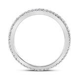 14kt White Gold Womens Round Diamond Eternity Wedding Band 3/8 Cttw