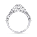 14kt White Gold Oval Diamond Halo Bridal Wedding Engagement Ring 1-1/4 Cttw