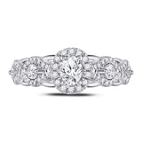 14kt White Gold Oval Diamond Halo Bridal Wedding Engagement Ring 1 Cttw