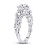 14kt White Gold Oval Diamond Halo Bridal Wedding Engagement Ring 1 Cttw