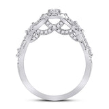 14kt White Gold Oval Diamond Halo Bridal Wedding Engagement Ring 1 Cttw