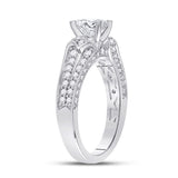 14kt White Gold Oval Diamond Solitaire Bridal Wedding Engagement Ring 1-1/2 Cttw