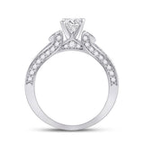 14kt White Gold Oval Diamond Solitaire Bridal Wedding Engagement Ring 1-1/2 Cttw