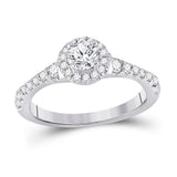 14kt White Gold Round Diamond Solitaire Bridal Wedding Engagement Ring 7/8 Cttw