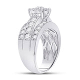 14kt White Gold Round Diamond Halo Bridal Wedding Engagement Ring 2 Cttw