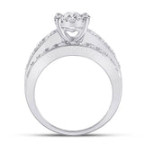 14kt White Gold Round Diamond Halo Bridal Wedding Engagement Ring 2 Cttw