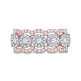 14kt Two-tone Gold Womens Round Diamond Anniversary Band Ring 1-1/2 Cttw