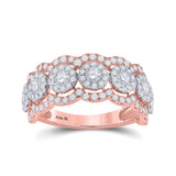 14kt Two-tone Gold Womens Round Diamond Anniversary Band Ring 1-1/2 Cttw