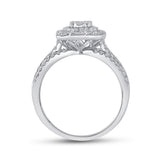 14kt White Gold Round Diamond Bridal Wedding Ring Band Set 1 Cttw