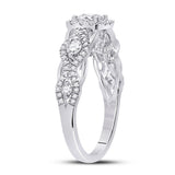 14kt White Gold Princess Diamond Halo Bridal Wedding Engagement Ring 1 Cttw