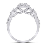 14kt White Gold Princess Diamond Halo Bridal Wedding Engagement Ring 1 Cttw
