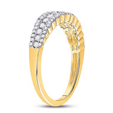 10kt Yellow Gold Womens Round Diamond Anniversary Ring 1/2 Cttw