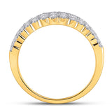 10kt Yellow Gold Womens Round Diamond Anniversary Ring 1/2 Cttw