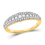 10kt Yellow Gold Womens Round Diamond Anniversary Ring 1/2 Cttw