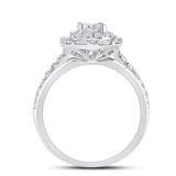 14kt White Gold Princess Diamond Halo Bridal Wedding Engagement Ring 1 Cttw