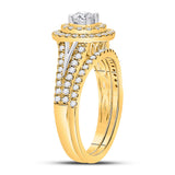 14kt Yellow Gold Round Diamond Bridal Wedding Ring Band Set 1 Cttw