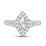 14kt Yellow Gold Marquise Diamond Halo Bridal Wedding Engagement Ring 1-1/4 Cttw