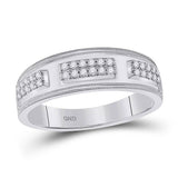 10kt White Gold His Hers Round Diamond Cluster Matching Wedding Set 1-1/4 Cttw
