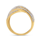 14kt Yellow Gold Womens Baguette Diamond Crossover Band Ring 7/8 Cttw