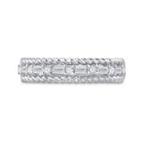 14kt White Gold Womens Baguette Diamond Anniversary Band Ring 1/3 Cttw
