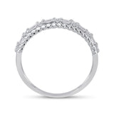 14kt White Gold Womens Baguette Diamond Anniversary Band Ring 1/3 Cttw