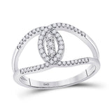 14kt White Gold Womens Round Diamond Fashion 3-stone Ring 1/5 Cttw