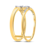 14kt Yellow Gold Womens Baguette Diamond Negative Space Fashion Ring 1/5 Cttw
